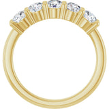 10K Gold Round Lab-Grown Diamond Five-Stone Anniversary Band – 3/4–1 5/8 CTW - Yellow Gold - view 2