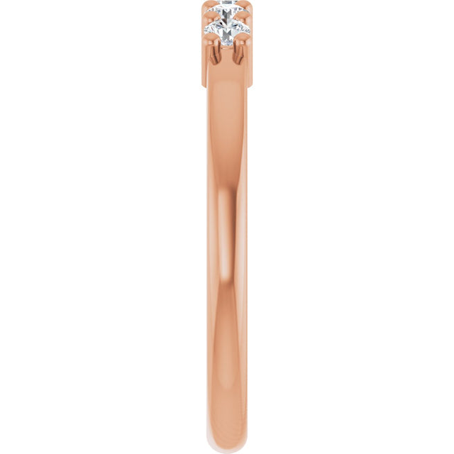 10K Gold Round Natural Diamond Five-Stone Anniversary Band – 1/5–5/8 CTW - Rose Gold - view 4