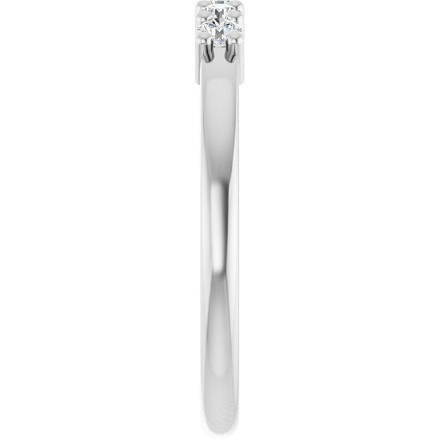 10K Gold Round Natural Diamond Five-Stone Anniversary Band – 1/5–5/8 CTW - White Gold - view 4