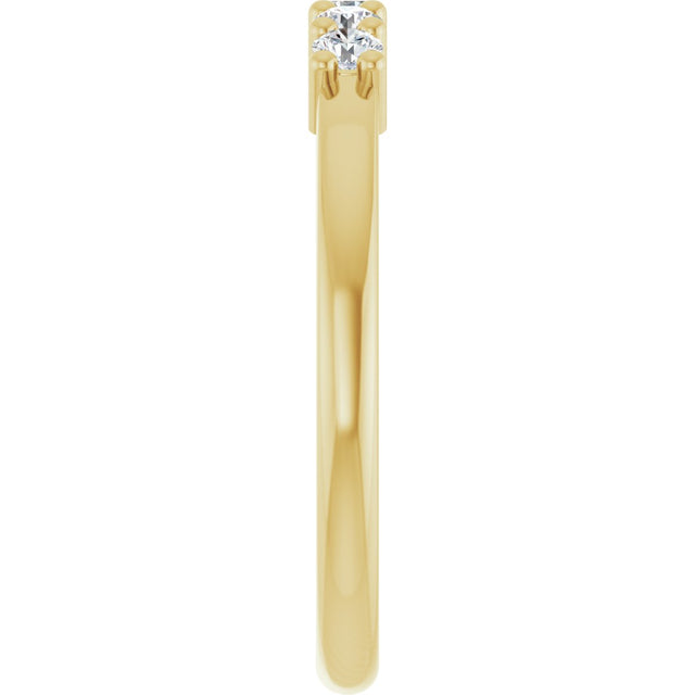 10K Gold Round Lab-Grown Diamond Five-Stone Anniversary Band – 1/4–5/8 CTW - Yellow Gold - view 4