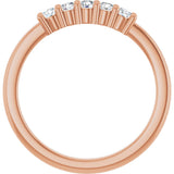 10K Gold Round Lab-Grown Diamond Five-Stone Anniversary Band – 1/4–5/8 CTW - Rose Gold - view 2