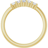 10K Gold Round Natural Diamond Five-Stone Anniversary Band – 1/5–5/8 CTW - Yellow Gold - view 2
