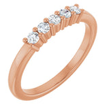 10K Gold Round Lab-Grown Diamond Five-Stone Anniversary Band – 1/4–5/8 CTW - Rose Gold