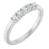 10K Gold Round Natural Diamond Five-Stone Anniversary Band – 1/5–5/8 CTW - White Gold