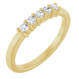 14K Gold Round Lab-Grown Diamond Five-Stone Anniversary Band – 1/5–5/8 CTW - Yellow Gold