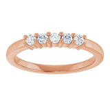 14K Gold Round Lab-Grown Diamond Five-Stone Anniversary Band – 1/5–5/8 CTW - Rose Gold - view 3