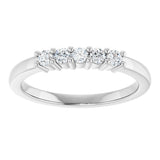 10K Gold Round Lab-Grown Diamond Five-Stone Anniversary Band – 1/4–5/8 CTW - White Gold - view 3