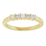 10K Gold Round Natural Diamond Five-Stone Anniversary Band – 1/5–5/8 CTW - Yellow Gold - view 3
