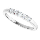 14K Gold Round Natural Diamond Five-Stone Anniversary Band – 1/5–5/8 CTW - White Gold - view 5