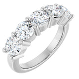 14K Gold Round Natural Diamond Five-Stone Anniversary Band – 2 1/3–4 CTW - White Gold