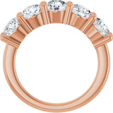 10K Gold Round Natural Diamond Five-Stone Anniversary Band – 2 1/3–4 1/4 CTW - Rose Gold - view 2