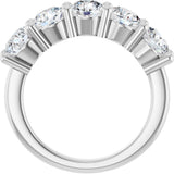 10K Gold Round Natural Diamond Five-Stone Anniversary Band – 2 1/3–4 1/4 CTW - White Gold - view 2