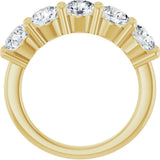 14K Gold Round Natural Diamond Five-Stone Anniversary Band – 2 1/3–4 CTW - Yellow Gold - view 2