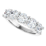 10K Gold Round Lab-Grown Diamond Five-Stone Anniversary Band – 2 1/2–4 CTW - White Gold - view 5