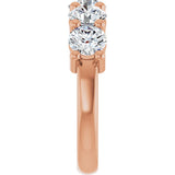 10K Gold Round Natural Diamond Five-Stone Anniversary Band – 2 1/3–4 1/4 CTW - Rose Gold - view 4