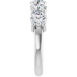 14K Gold Round Natural Diamond Five-Stone Anniversary Band – 2 1/3–4 CTW - White Gold - view 4