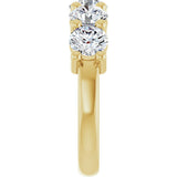 10K Gold Round Lab-Grown Diamond Five-Stone Anniversary Band – 2 1/2–4 CTW - Yellow Gold - view 4