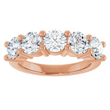 10K Gold Round Natural Diamond Five-Stone Anniversary Band – 2 1/3–4 1/4 CTW - Rose Gold - view 3