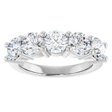 10K Gold Round Lab-Grown Diamond Five-Stone Anniversary Band – 2 1/2–4 CTW - White Gold - view 3