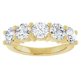 10K Gold Round Lab-Grown Diamond Five-Stone Anniversary Band – 2 1/2–4 CTW - Yellow Gold - view 3