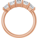 10K Gold Square Lab-Grown Diamond Five-Stone Anniversary Band – 1 9/10–7 CTW - Rose Gold - view 2