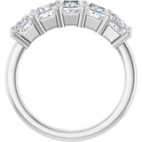 10K Gold Square Lab-Grown Diamond Five-Stone Anniversary Band – 1 9/10–7 CTW - White Gold - view 2
