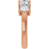 10K Gold Square Lab-Grown Diamond Five-Stone Anniversary Band – 1 9/10–7 CTW - Rose Gold - view 4