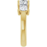 14K Gold Square Lab-Grown Diamond Five-Stone Anniversary Band – 1 3/8–6 1/4 CTW - Yellow Gold - view 4