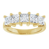 10K Gold Square Lab-Grown Diamond Five-Stone Anniversary Band – 1 9/10–7 CTW - Yellow Gold - view 3