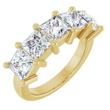 14K Gold Square Natural Diamond Five-Stone Anniversary Band – 1 3/8–5 CTW - Yellow Gold