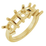 10K Gold Square Lab-Grown Diamond Five-Stone Anniversary Band – 1 9/10–7 CTW - Yellow Gold
