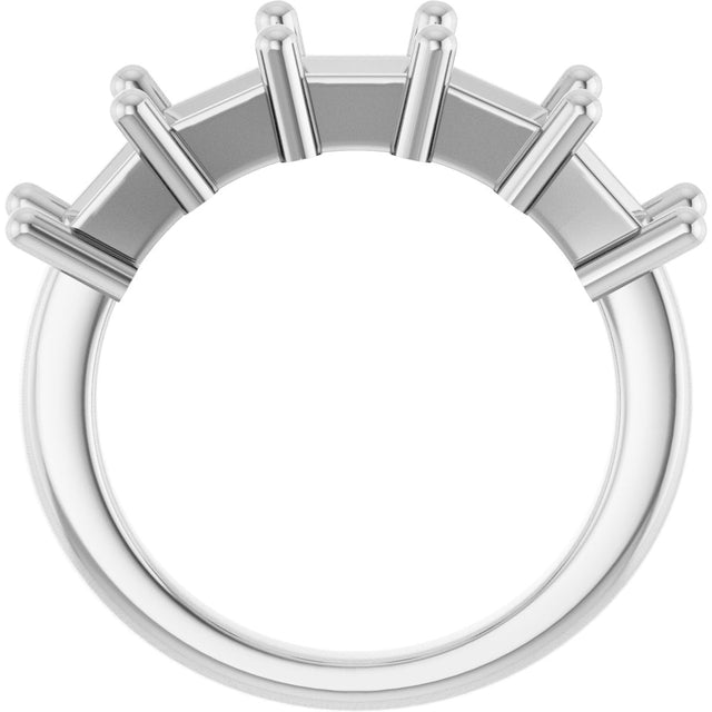 10K Gold Square Lab-Grown Diamond Five-Stone Anniversary Band – 1 9/10–7 CTW - White Gold - view 3