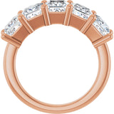 10K Gold Square Natural Diamond Five-Stone Anniversary Band – 1 1/2–5 1/5 CTW - Rose Gold - view 4