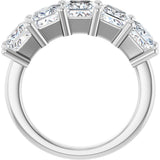 10K Gold Square Natural Diamond Five-Stone Anniversary Band – 1 1/2–5 1/5 CTW - White Gold - view 4