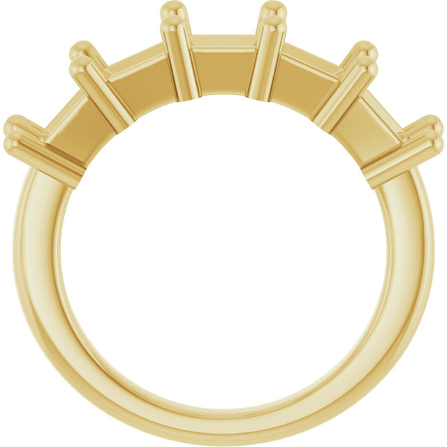 10K Gold Square Lab-Grown Diamond Five-Stone Anniversary Band – 1 9/10–7 CTW - Yellow Gold - view 3