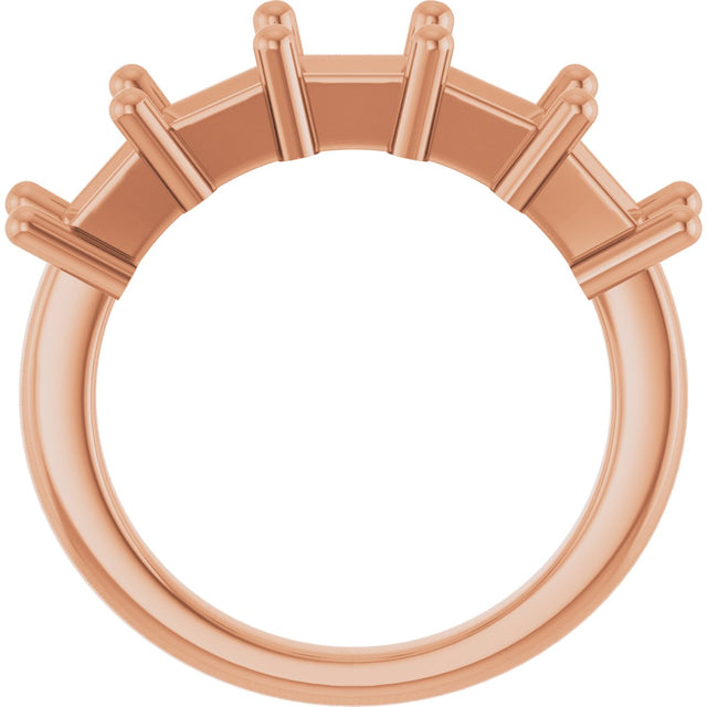 10K Gold Square Lab-Grown Diamond Five-Stone Anniversary Band – 1 9/10–7 CTW - Rose Gold - view 3