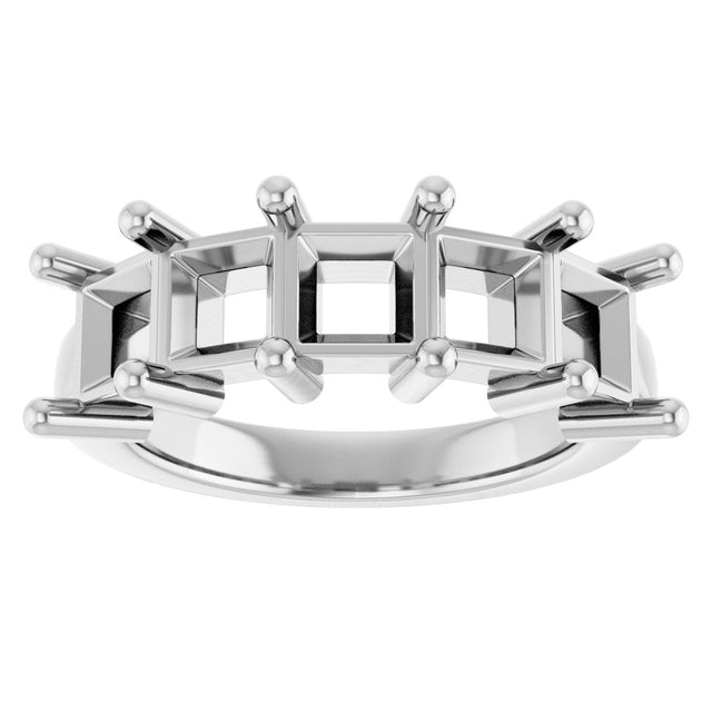 10K Gold Square Natural Diamond Five-Stone Anniversary Band – 1 1/2–5 1/5 CTW - White Gold - view 5