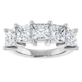 14K Gold Square Lab-Grown Diamond Five-Stone Anniversary Band – 1 3/8–6 1/4 CTW - White Gold - view 3