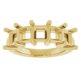 10K Gold Square Natural Diamond Five-Stone Anniversary Band – 1 1/2–5 1/5 CTW - Yellow Gold - view 5