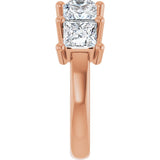 14K Gold Square Lab-Grown Diamond Five-Stone Anniversary Band – 1 3/8–6 1/4 CTW - Rose Gold - view 4