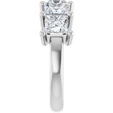 14K Gold Square Lab-Grown Diamond Five-Stone Anniversary Band – 1 3/8–6 1/4 CTW - White Gold - view 4