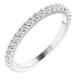 Platinum Round Natural Diamond Shared-Prong Eternity Band – 1.3 mm Stones (1/3–3/8 CTW)