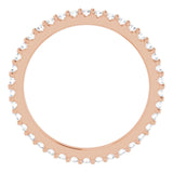 14K Gold Round Natural Diamond Shared-Prong Eternity Band – 1.3 mm Stones (1/3–3/8 CTW) - Rose Gold - view 2
