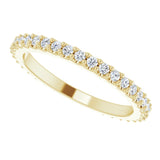 14K Gold Round Natural Diamond Shared-Prong Eternity Band – 1.3 mm Stones (1/3–3/8 CTW) - Yellow Gold - view 5