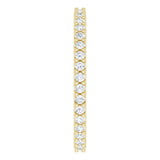 14K Gold Round Natural Diamond Shared-Prong Eternity Band – 1.3 mm Stones (1/3–3/8 CTW) - Yellow Gold - view 4