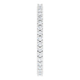 14K Gold Round Natural Diamond Shared-Prong Eternity Band – 1.3 mm Stones (1/3–3/8 CTW) - White Gold - view 4