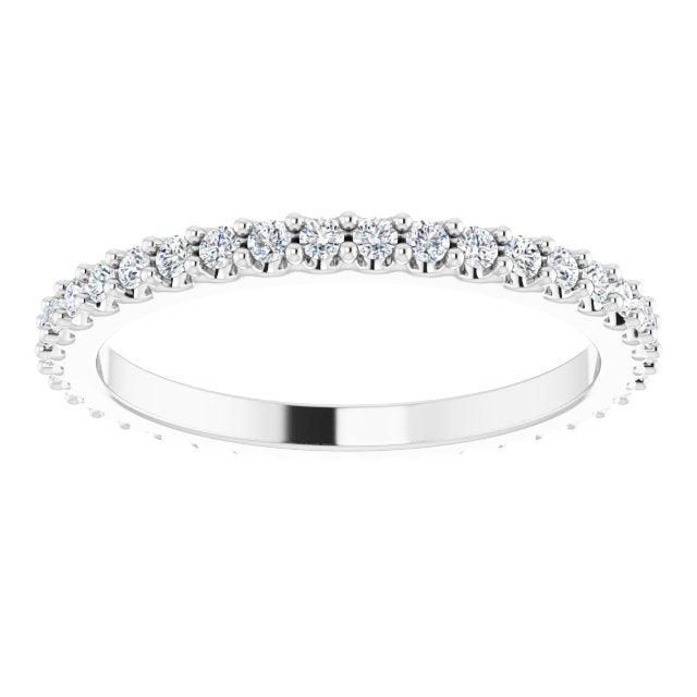 Platinum Round Natural Diamond Shared-Prong Eternity Band – 1.3 mm Stones (1/3–3/8 CTW) - view 3