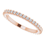 14K Gold Round Natural Diamond Shared-Prong Eternity Band – 1.3 mm Stones (1/3–3/8 CTW) - Rose Gold - view 5