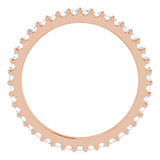 14K Gold Round Natural Diamond Shared-Prong Eternity Band – 1.3 mm Stones (1/3–3/8 CTW) - Rose Gold - view 2