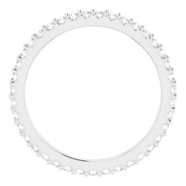 Platinum Round Natural Diamond Shared-Prong Eternity Band – 1.3 mm Stones (1/3–3/8 CTW) - view 2